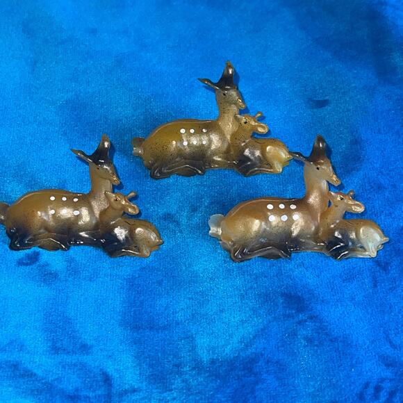 miniature Deer christmas village set of 3 - Picture 1 of 3